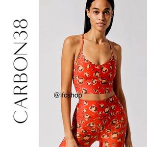 Carbon38 Matching Set Longline Bra and Printed High Rise Leggings